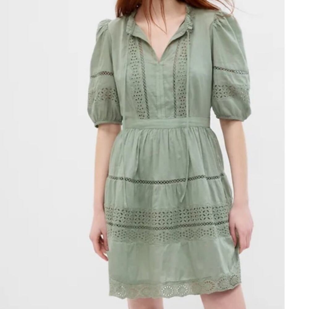GAP Puff Sleeve Lace Mini Dress Sz M